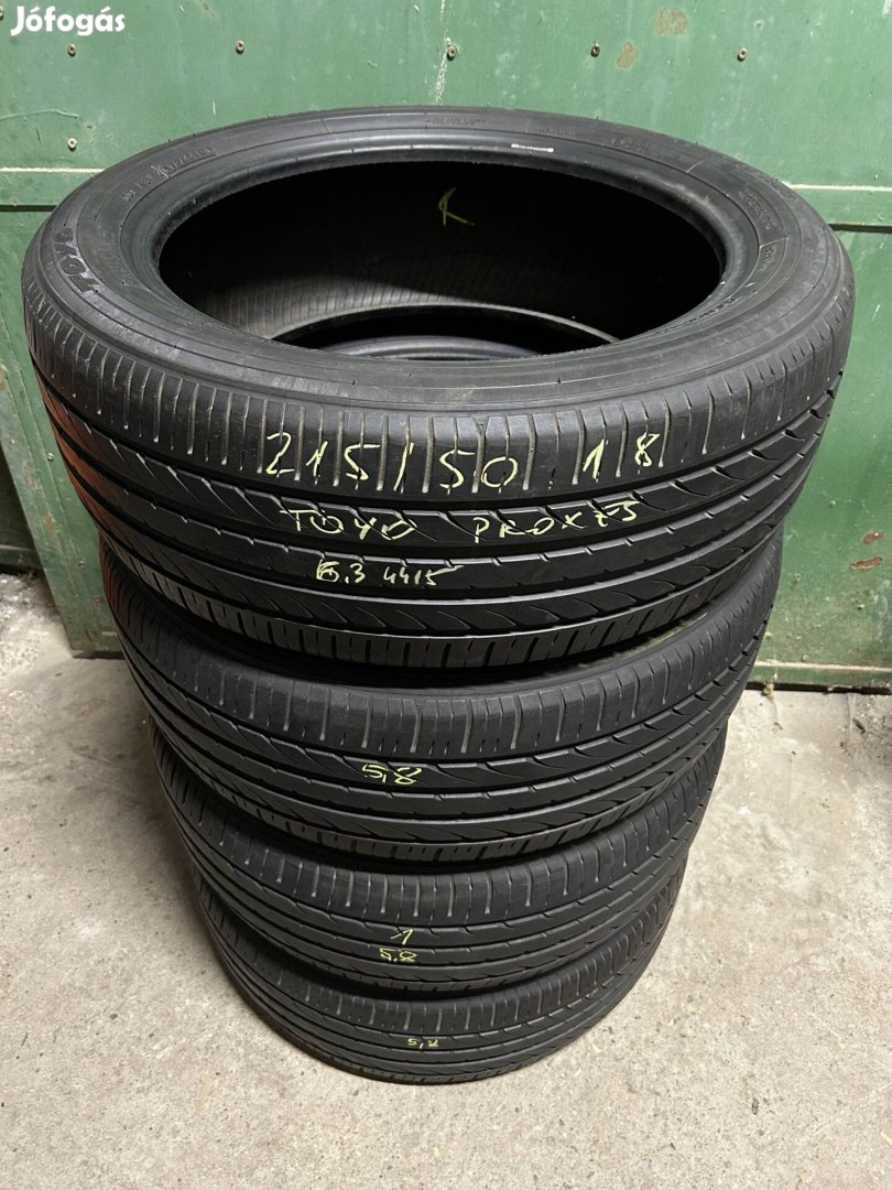 215/50 r18 4db Toyo Proxes nyári gumi 215 215/50r18 50 18