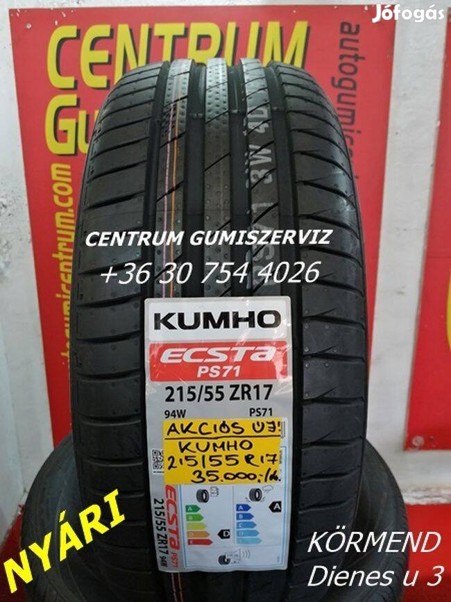 215/55R17 Kumho nyári gumi 35.000 Ft