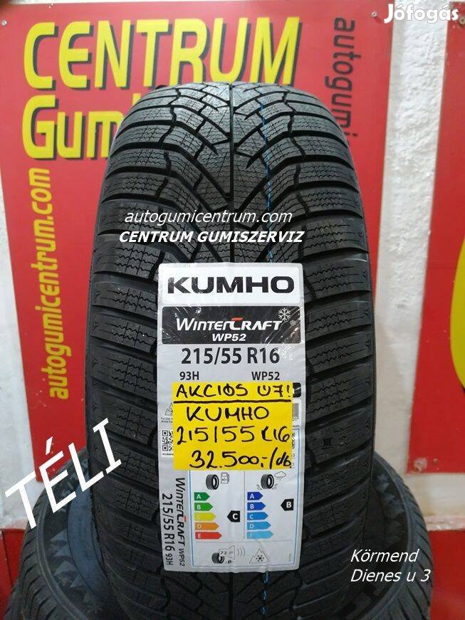 215/55r16 Kumho új téli gumi 32.500 Ft