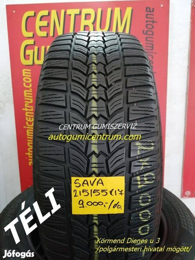 215/55r17 Sava használt téli gumi 2db