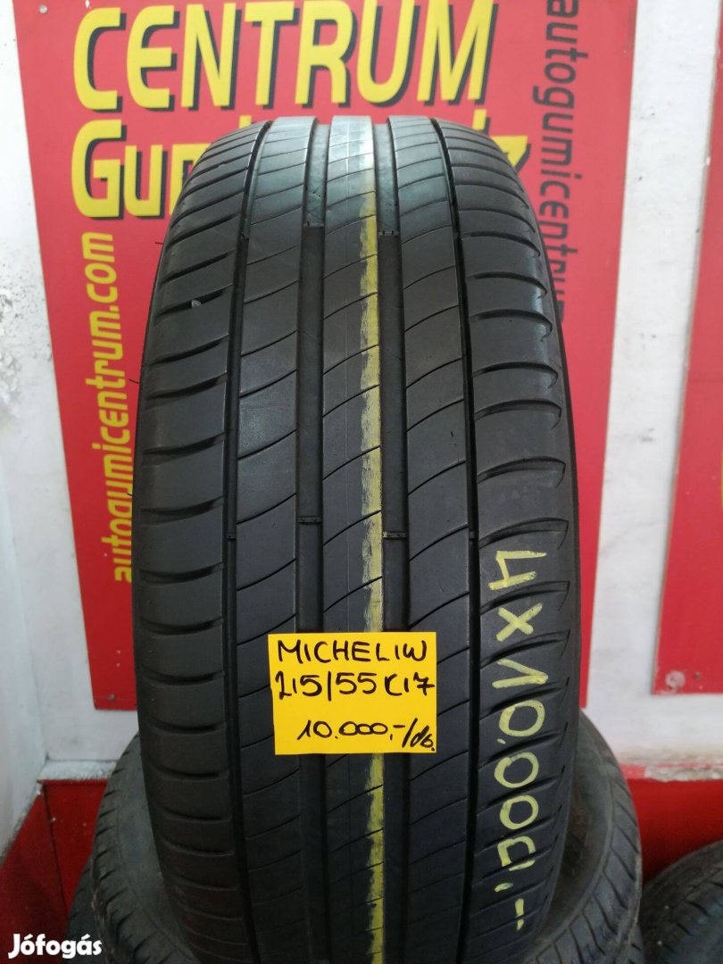 215/55r17 használt nyári gumi Michelin 4db 10.000 Ft