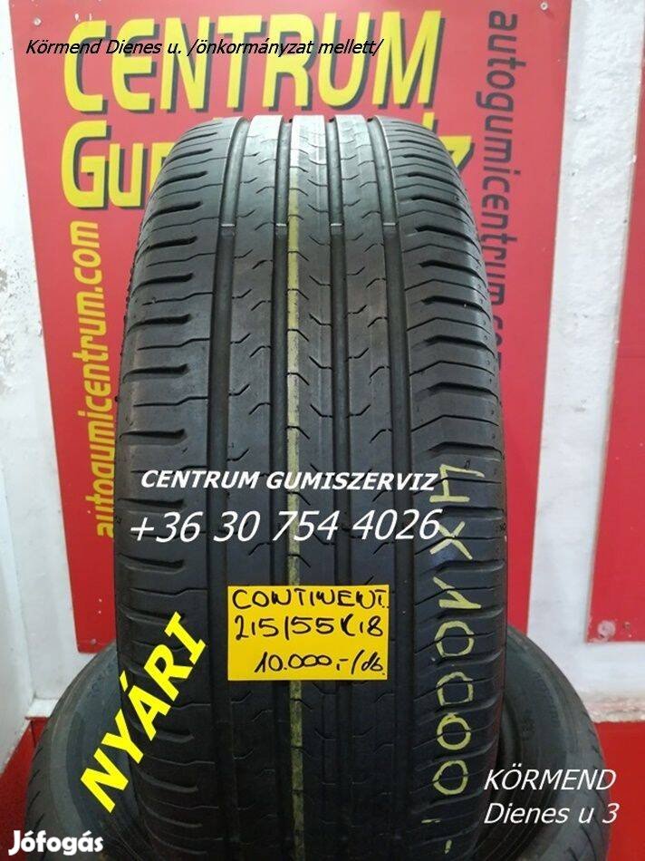 215/55r18 használt nyári gumi Continental 4db