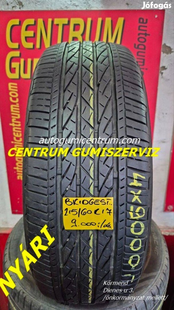 215/60r16 hasznalt nyari gumi Bridgestone pár, 9.000 Ft