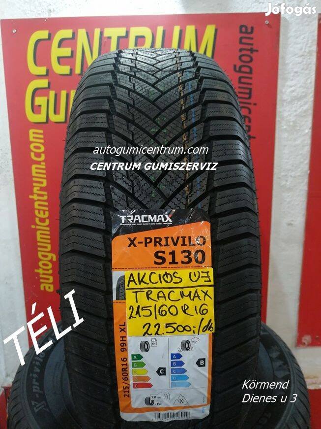 215/60r16 téli gumi újak -Tracmax. 22.500 Ft