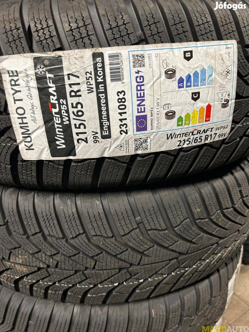 215/65R17 Kumho Wintercraft WP52,Új téligumi