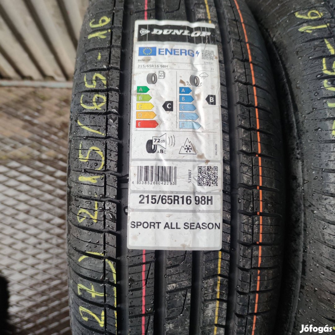 215/65 R16 Új!! Dunlop négyévszakos gumi 48000ft a 2db/27/