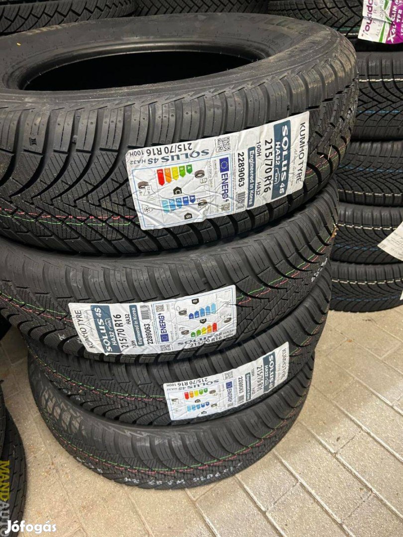 215/70R16 Kumho Solus 4S HA32,Új négy évszakos gumi