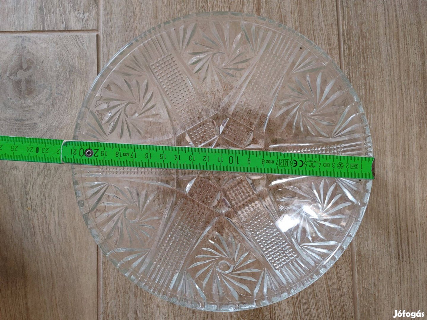 21 cm -es üvegtál asztalközép asztaldísz