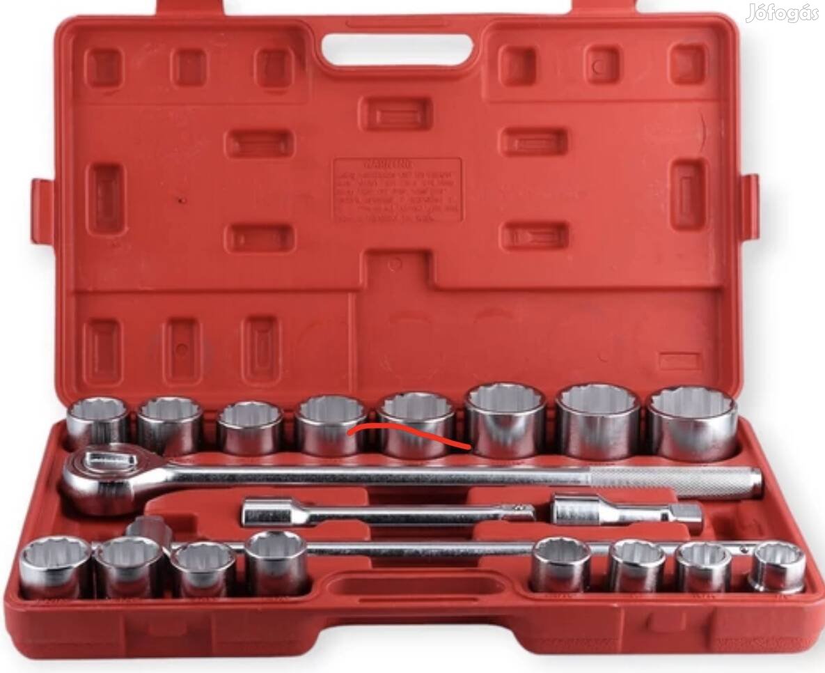 21 darabos 3/4"-os meghajtású 12 pontos racsniskulcs,dugókulcs HB-6889