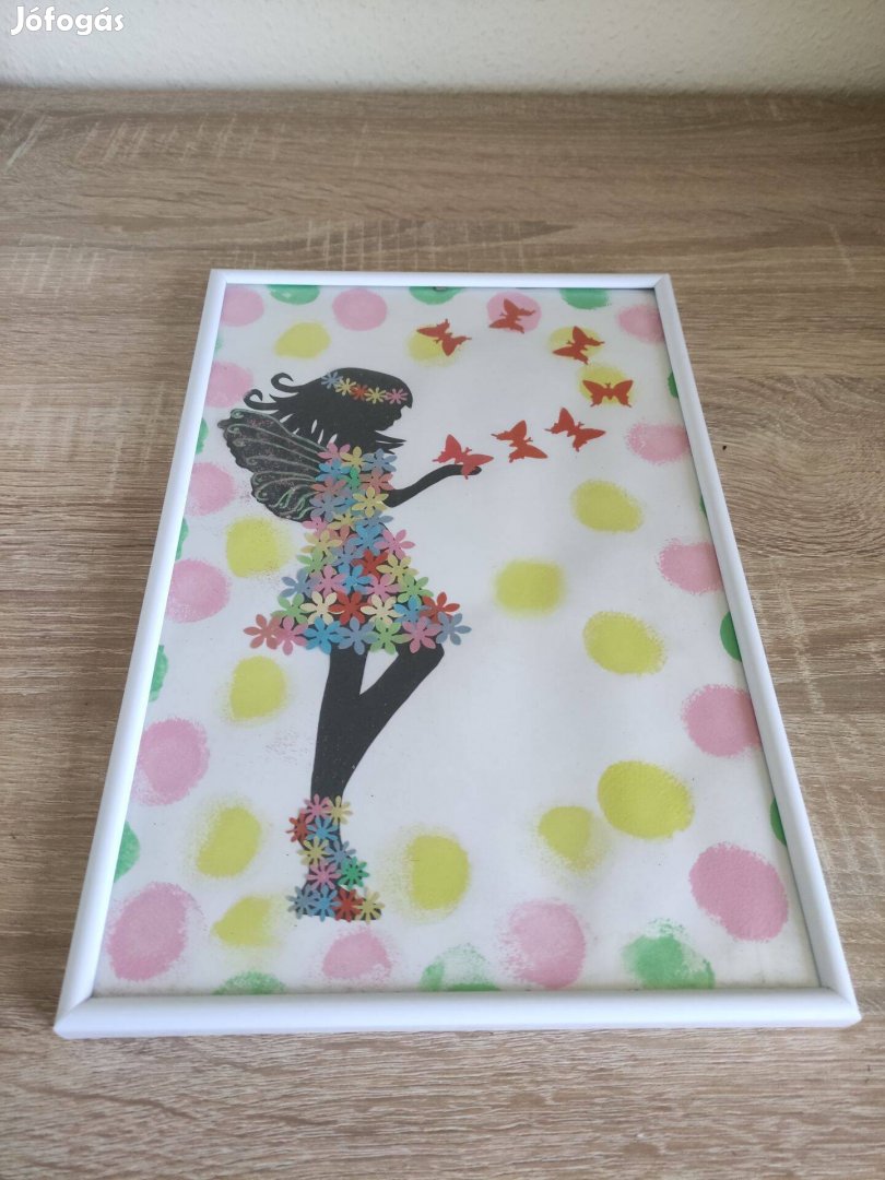 21x30 cm-es fehér falikép lányka szobába