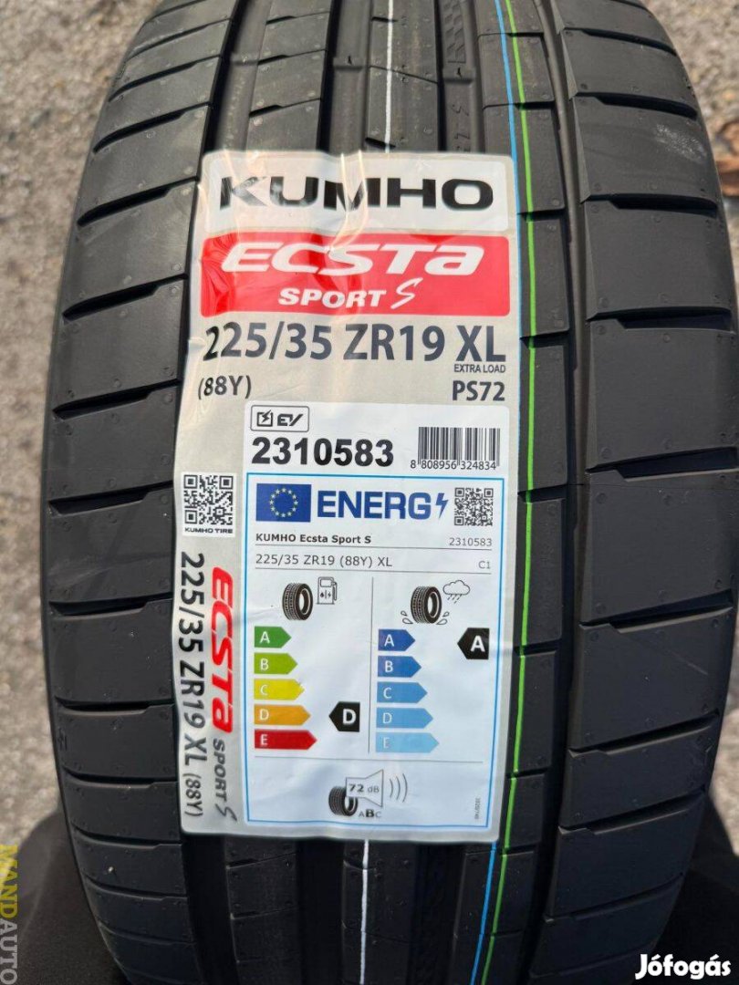 225/35R19 Kumho Ecsta PS72 Sport,Új nyárigumi