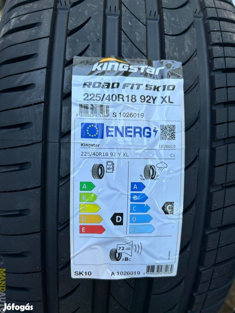 225/40R18 Kingstar SK10(Hankook termék!),Új nyárigumi