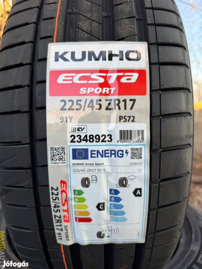 225/45R17 Kumho Ecsta Sport PS72,Új nyárigumi