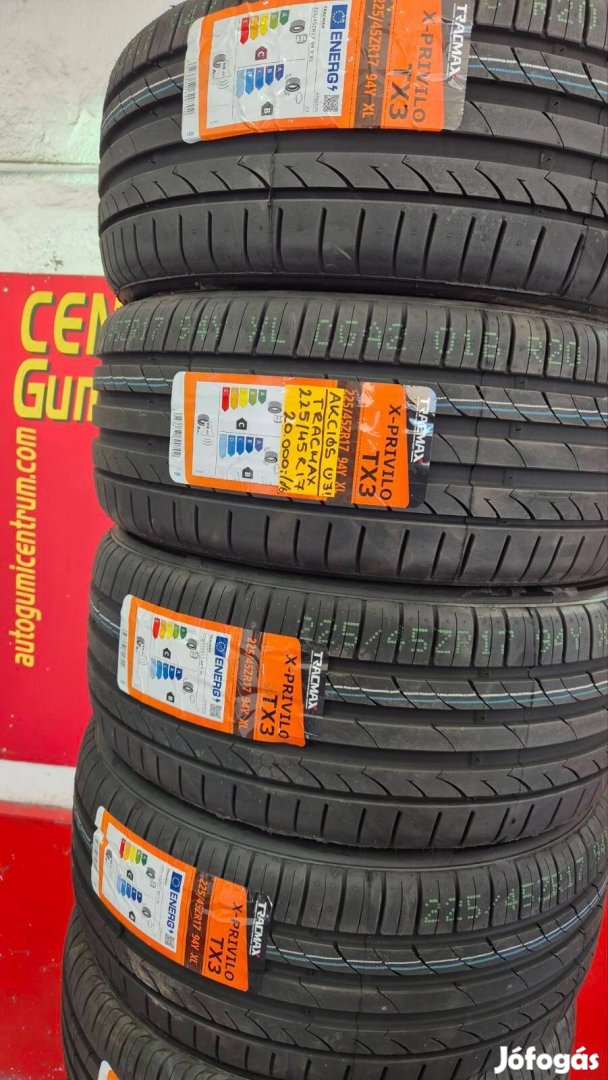225/45R17 Tracmax akciós nyári gumi. 20.000 Ft
