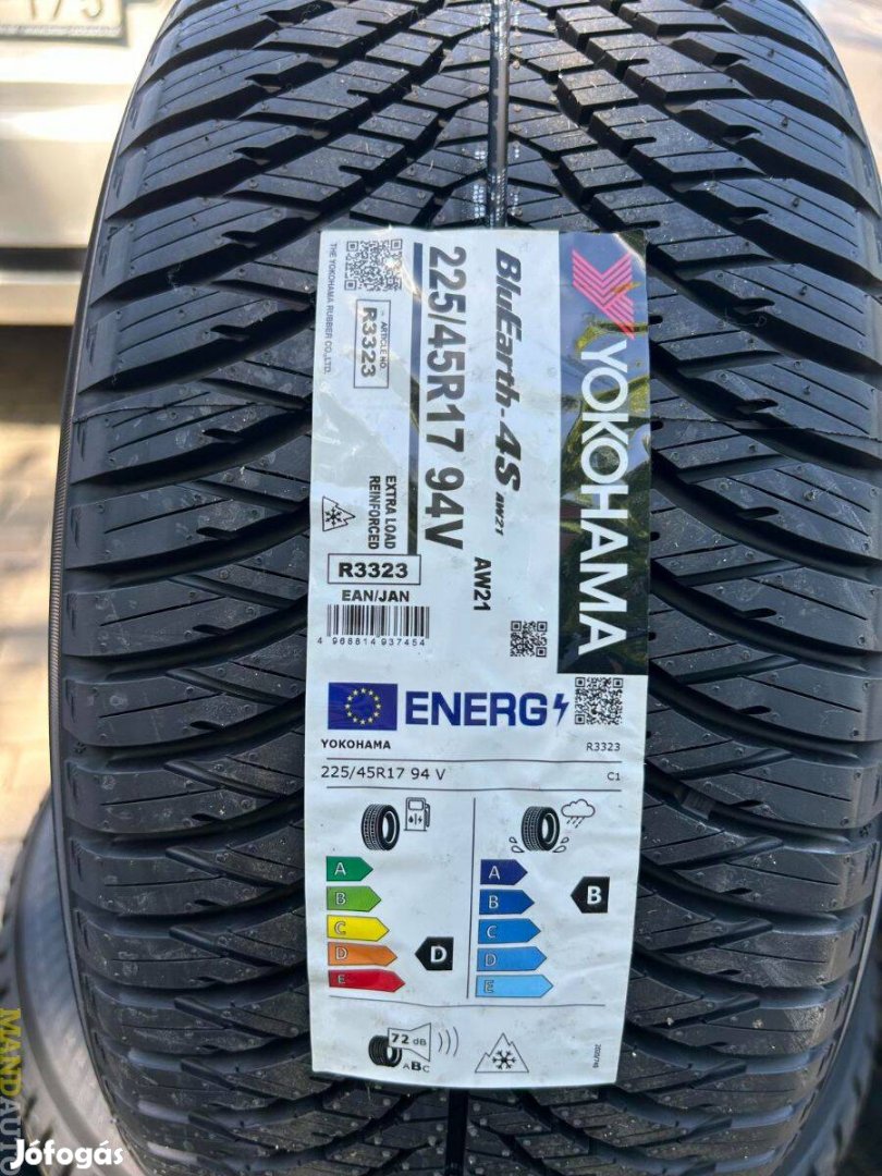 225/45R17 Yokohama AW21 4S(Dot:2024!!!),Új négy évszakos gumi