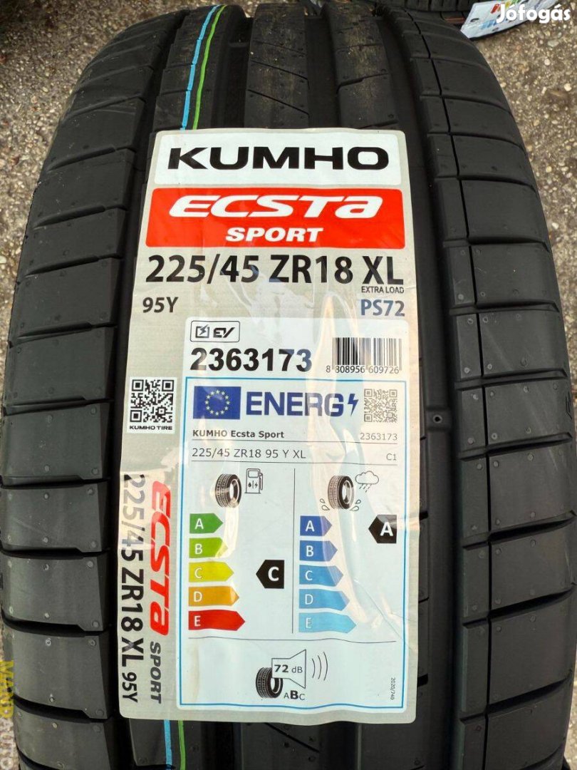 225/45R18 Kumho Ecsta PS72 Sport(XL),Új nyárigumi
