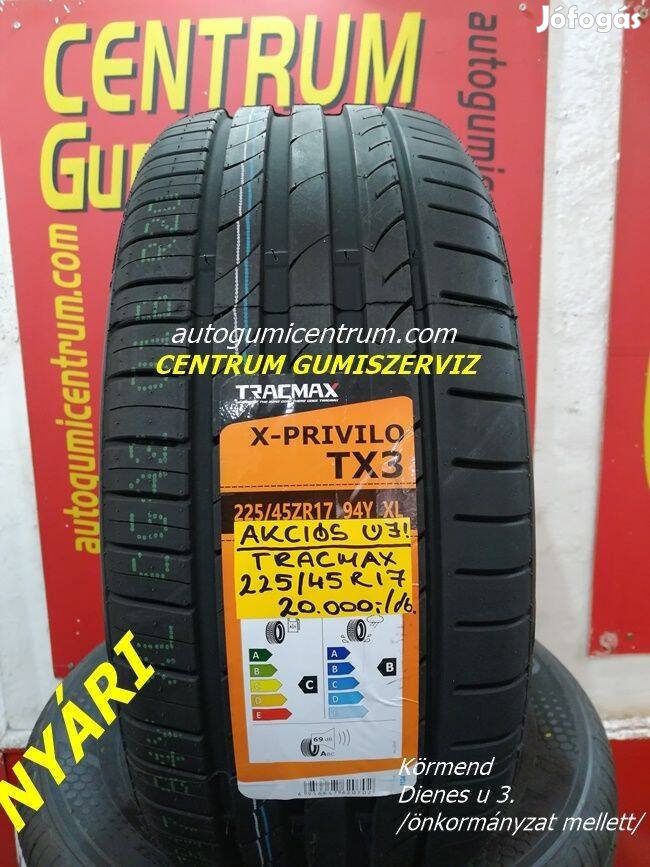 225/45 ZR17 Tracmax X Privilo TX-3 nyári