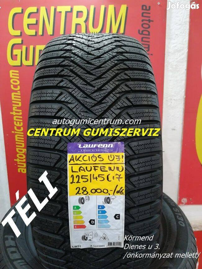 225/45r17 Laufenn új téli gumi 28.000 Ft