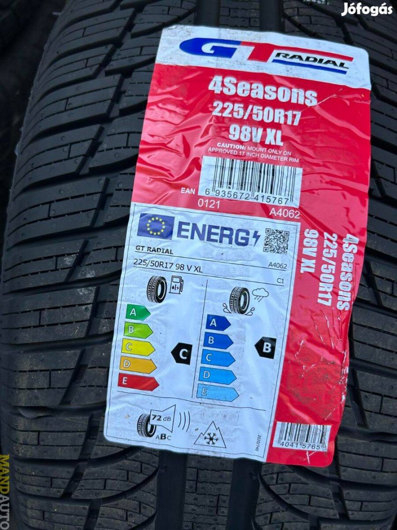 225/50R17 Gtradial 4Seasons (XL),Új négy évszakos gumi