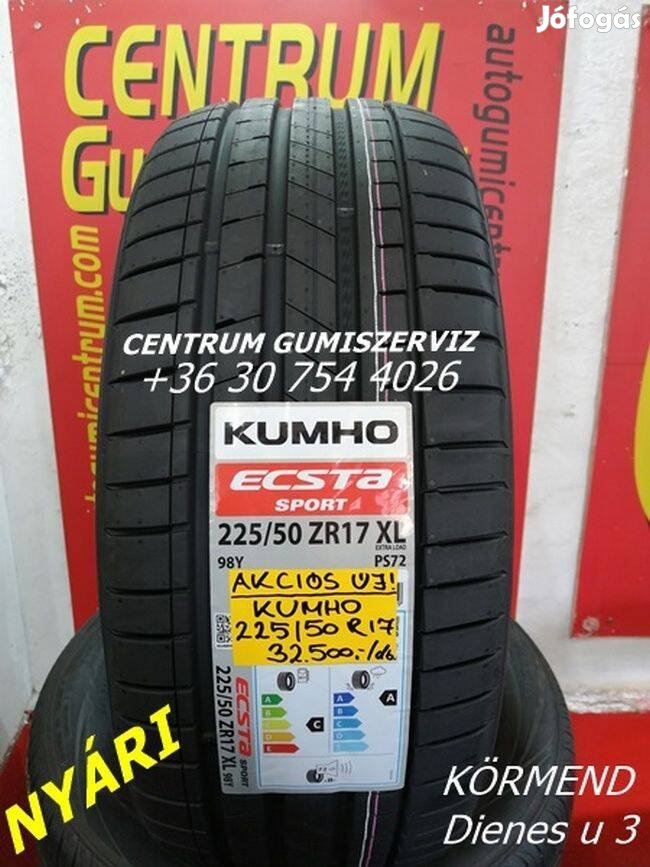 225/50R17 Kumho nyári gumi 32.500 Ft