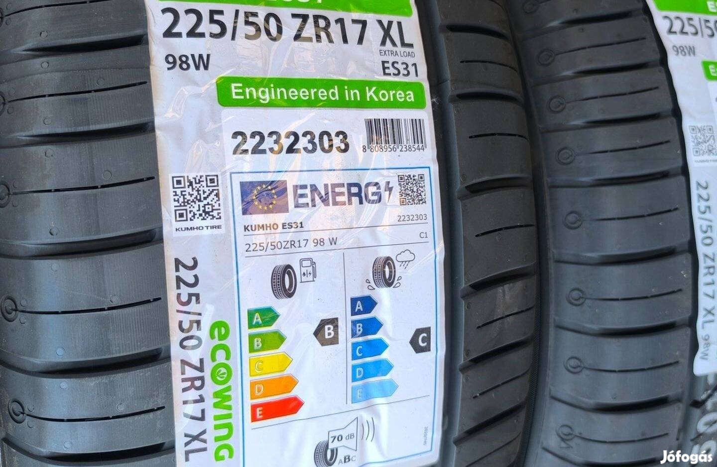 225/50R17 Új Kumho nyári gumi garnitúra 225/50 r17