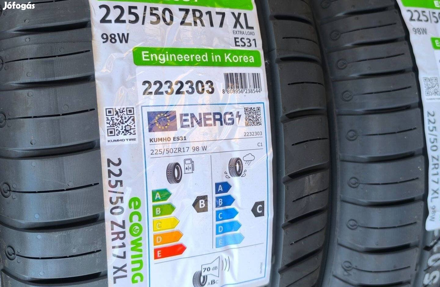 225/50R17 Új Kumho nyári gumi garnitúra 225/50 r17