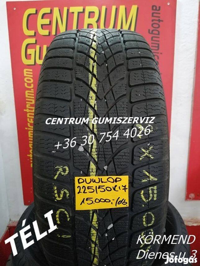 225/50R17 használt téli gumi Dunlop 2db