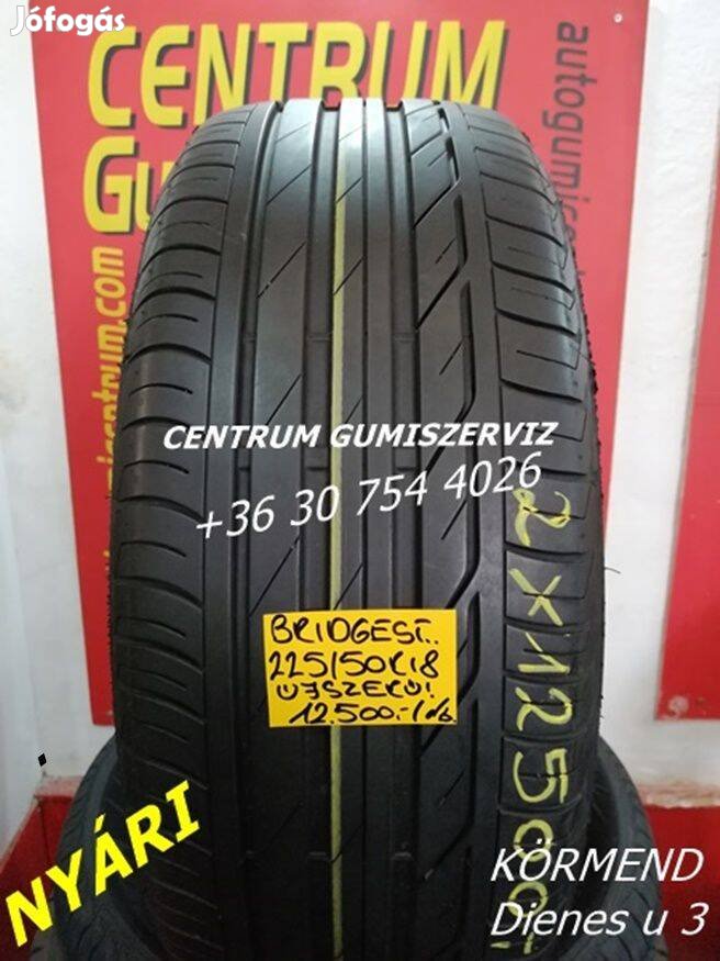 225/50r18 használt nyári gumi Bridgestone 2db