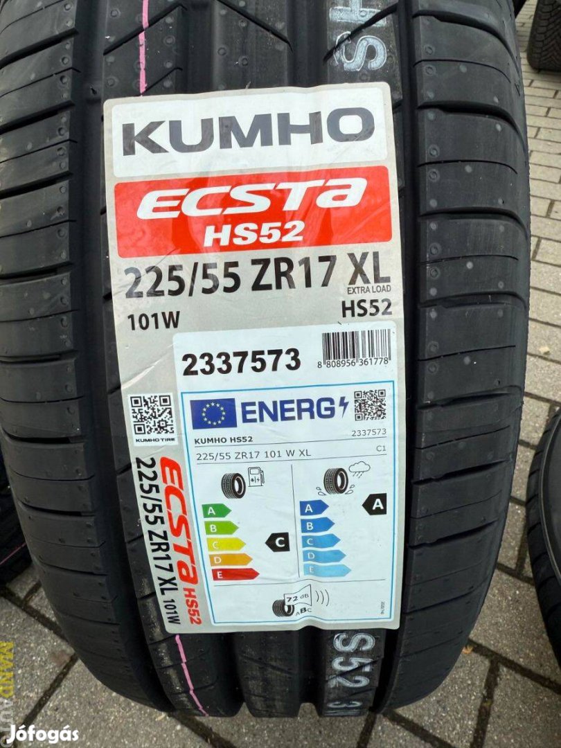 225/55R17 Kumho Ecsta HS52(XL),Új nyárigumi