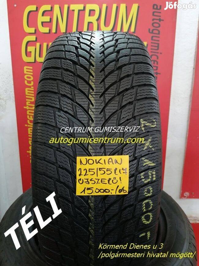 225/55R17 Nokian használt téli gumi 2db