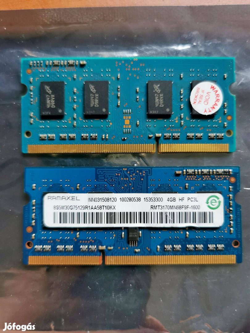 22/2 Remaxel RMT3170MN68F9F 8gb 3 hónap garancia PC3L DDR3 ram memória