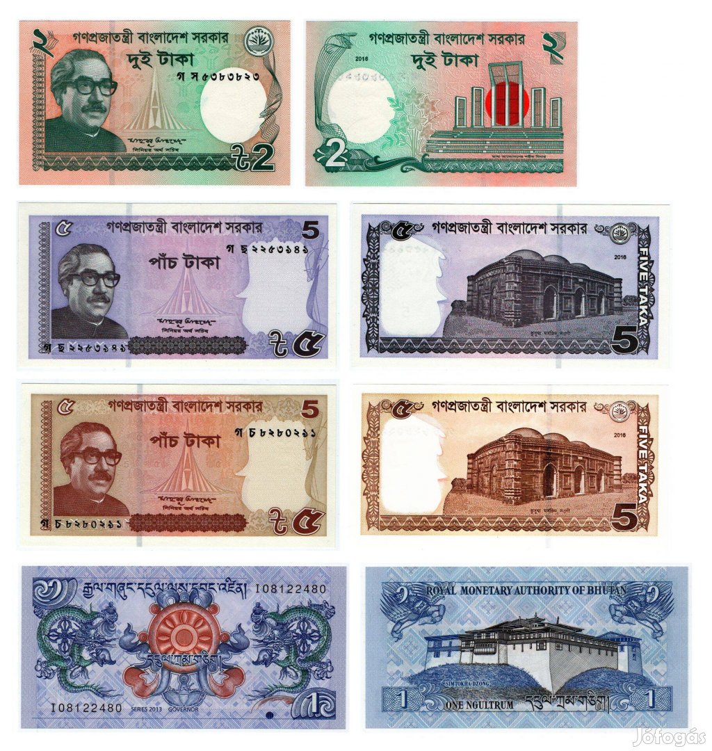 22 darab külföldi papírpénz bankjegy Afrika Ázsia Európa