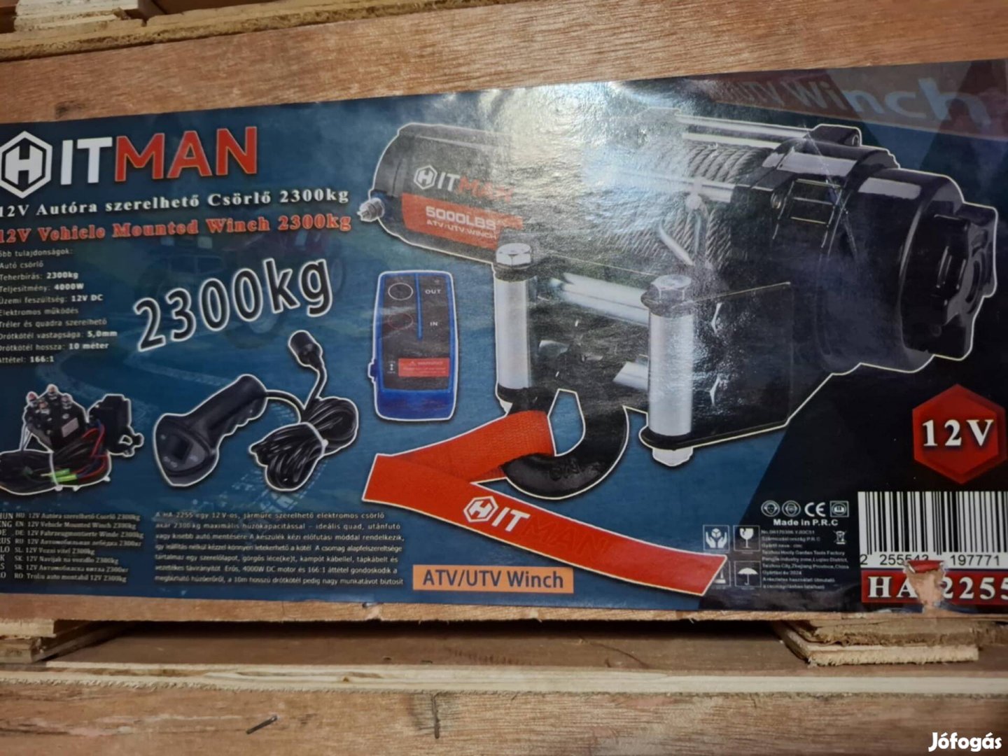 2300 kg-os autóra szerelhető csörlő