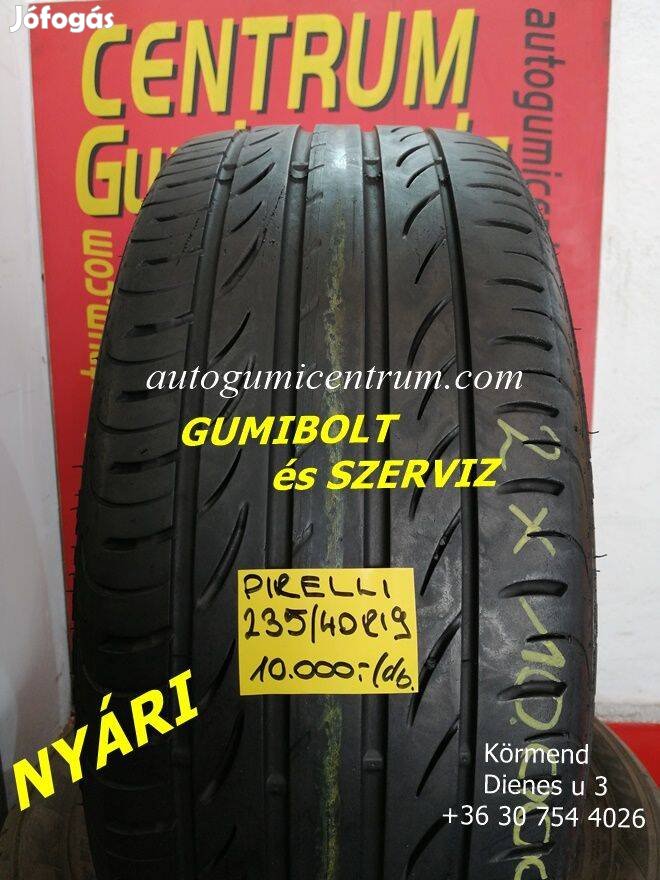 235/40r19 használt nyári gumi Pirelli 2db