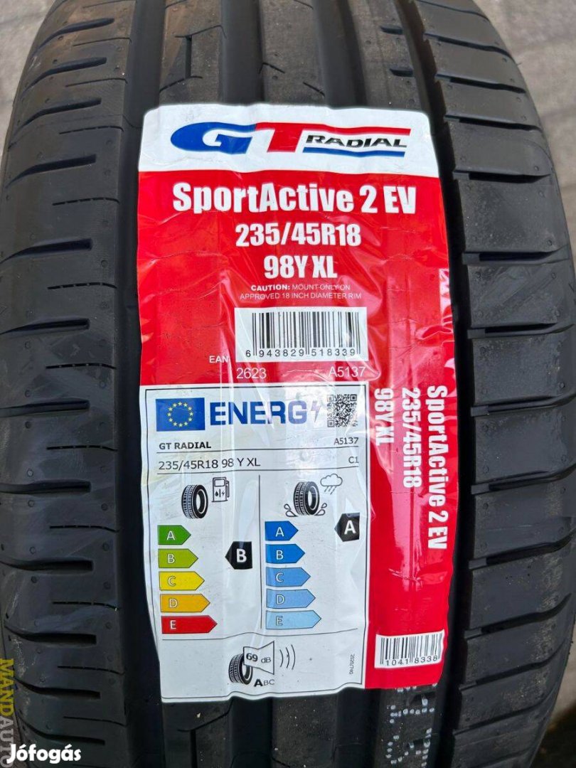 235/45R18 Gtradial Sportactive2(XL),Új nyárigumi