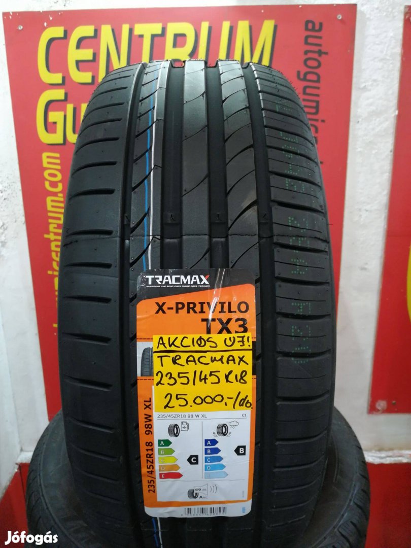 235/45R18 Tracmax akciós nyári gumi 25.000 Ft