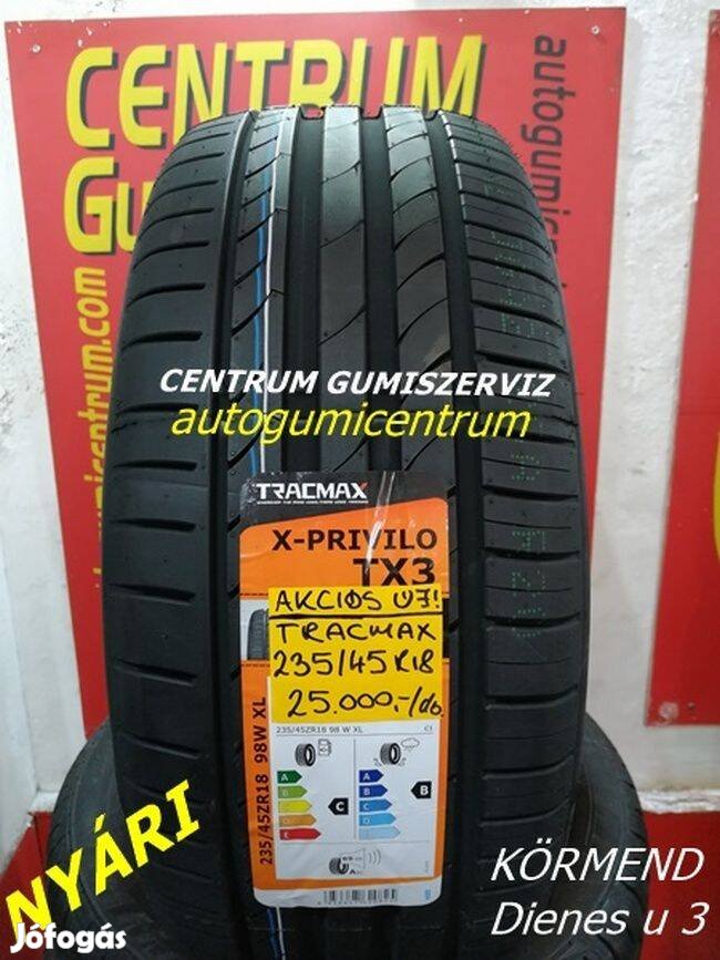 235/45R18 Tracmax akciós nyári gumi 25.000 Ft