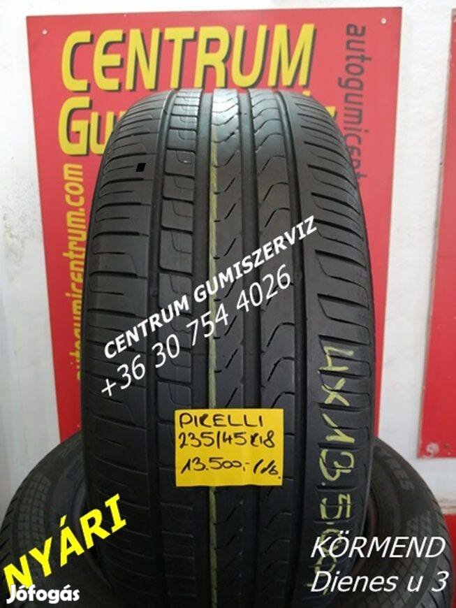 235/45r18 használt nyári gumi Pirelli 4db