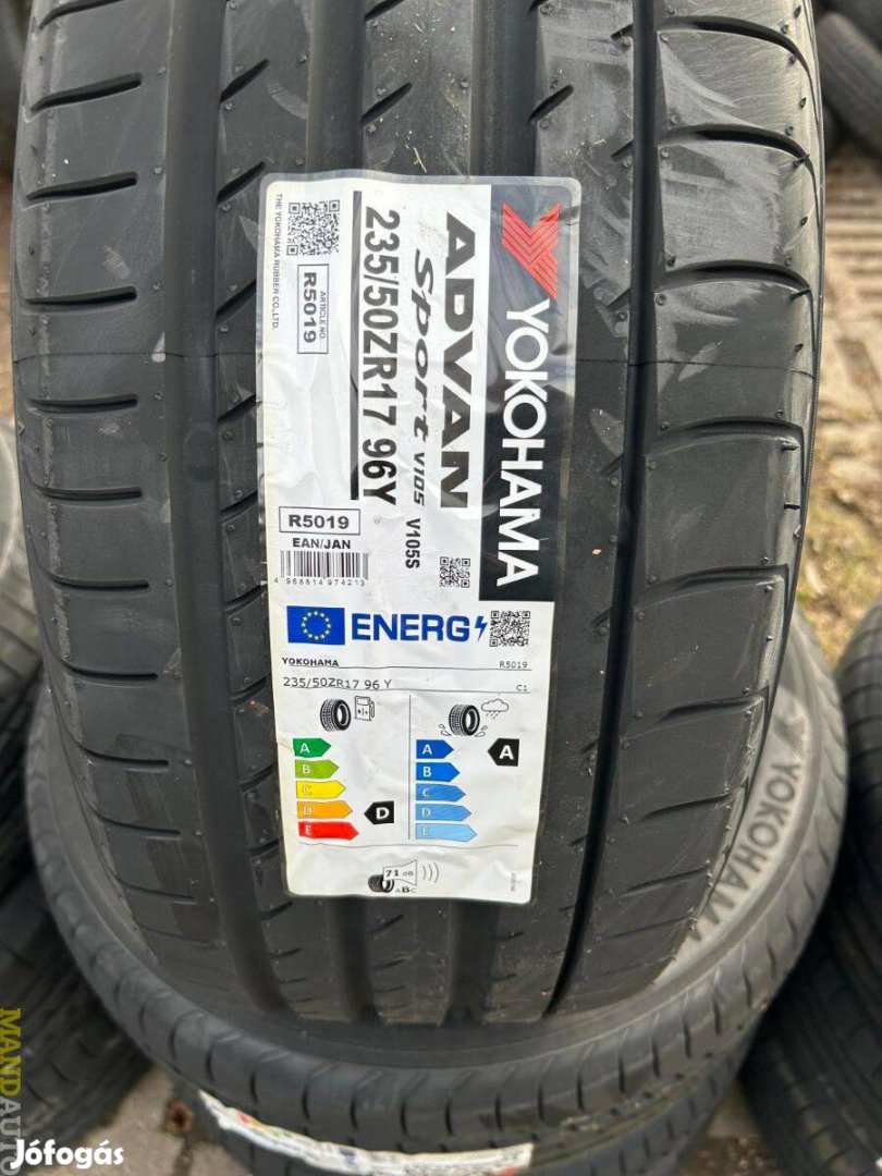 235/50R17 Yokohama Advan Sport V105,Új nyárigumi