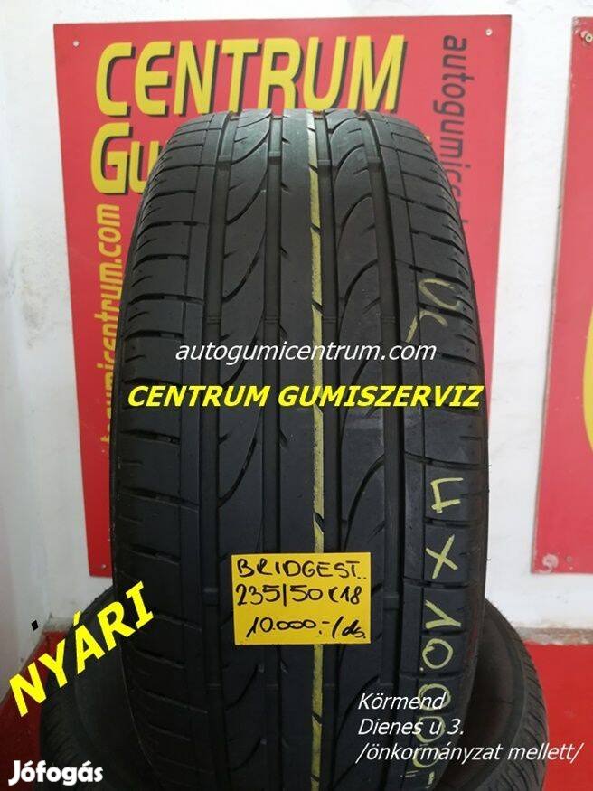 235/50r18 használt nyári gumi Bridgestone 4db