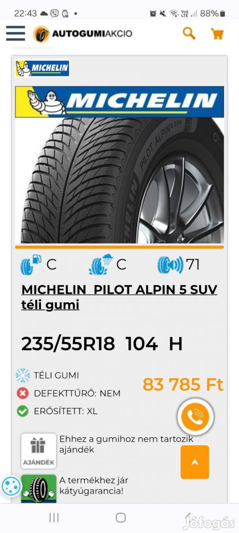 235/55 R18 Michelin Pilot Alpin 5 Suv 