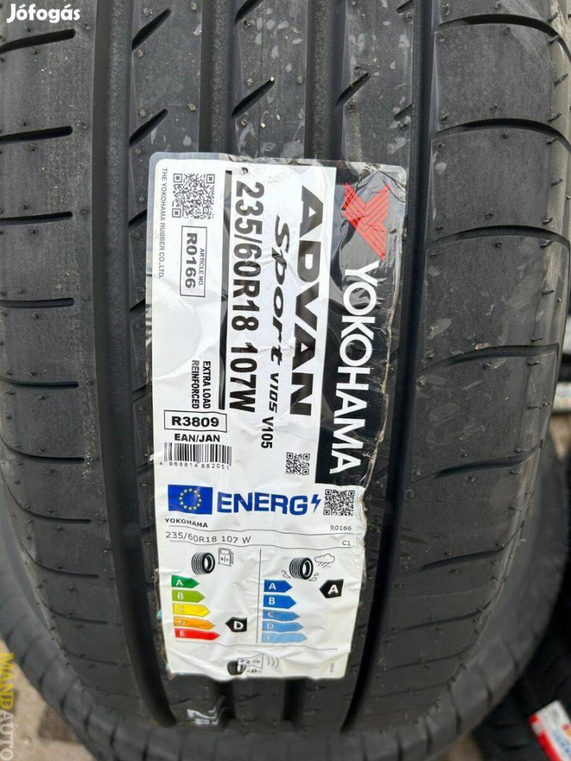 235/60R18 Yokohama Advan Sport V105,Új nyárigumi