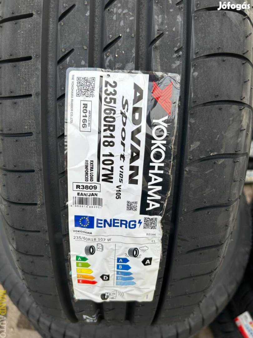 235/60R18 Yokohama Advan Sport(V105),Új nyárigumi