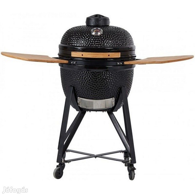 23" Kamado kerámia grill 59cm BBQ fekete színű mobilgrill