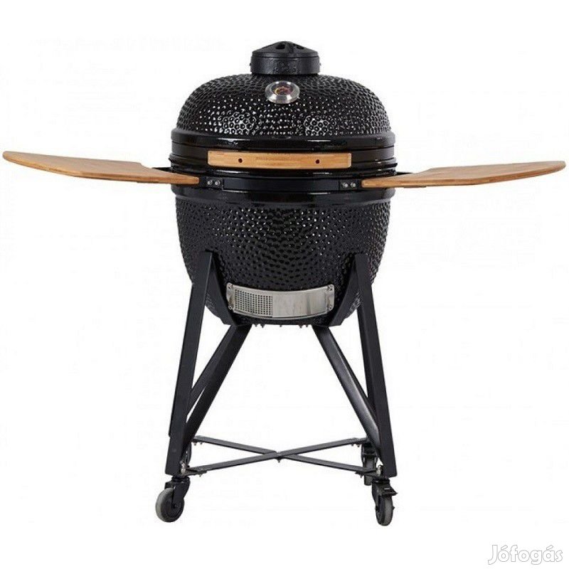 23" Kamado kerámia grill 59cm BBQ fekete színű mobilgrill