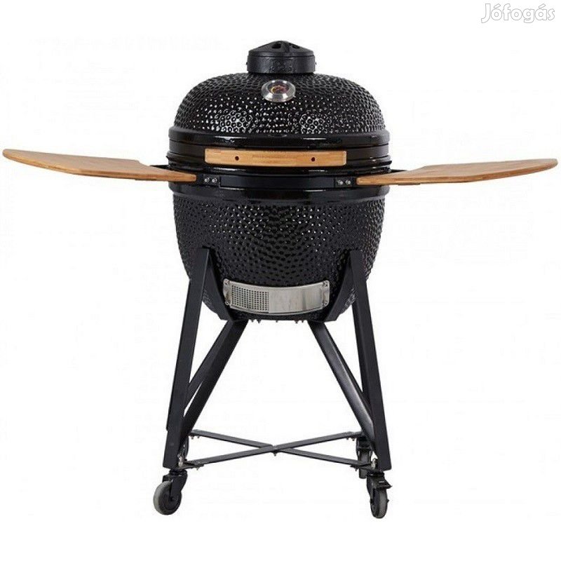 23" Kamado kerámia grill 59cm BBQ fekete színű mobilgrill