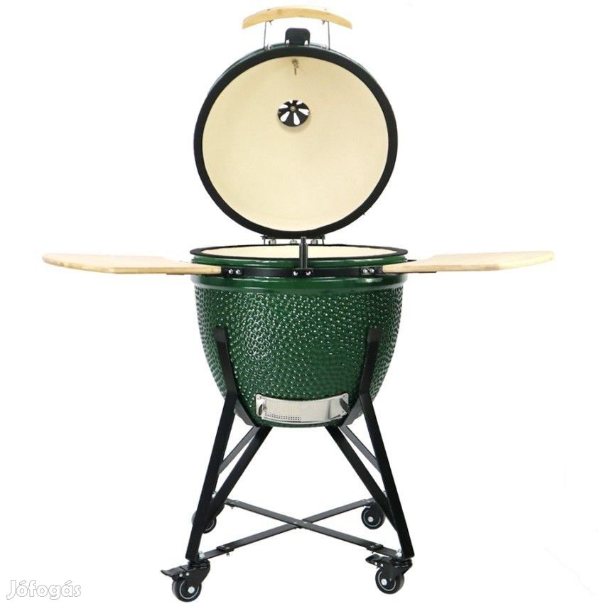 23" Kamado kerámia grill 59cm BBQ zöld színű mobilgrill