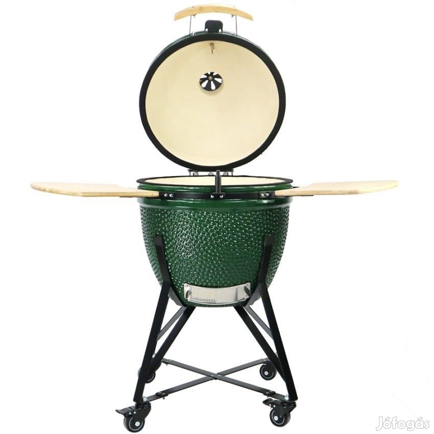 23" Kamado kerámia grill 59cm BBQ zöld színű mobilgrill