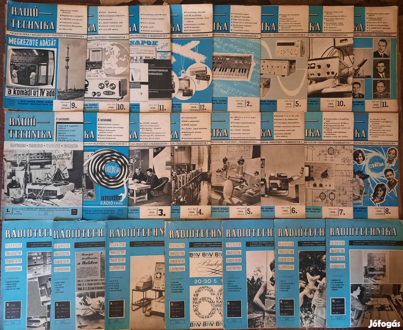 23 darab Rádiótechnika újság az 1960-as évekből eladó 