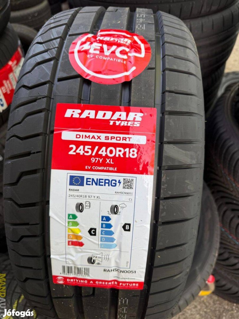 245/40R18 RADAR Dimax Sport EVC(XL),Új nyárigumi